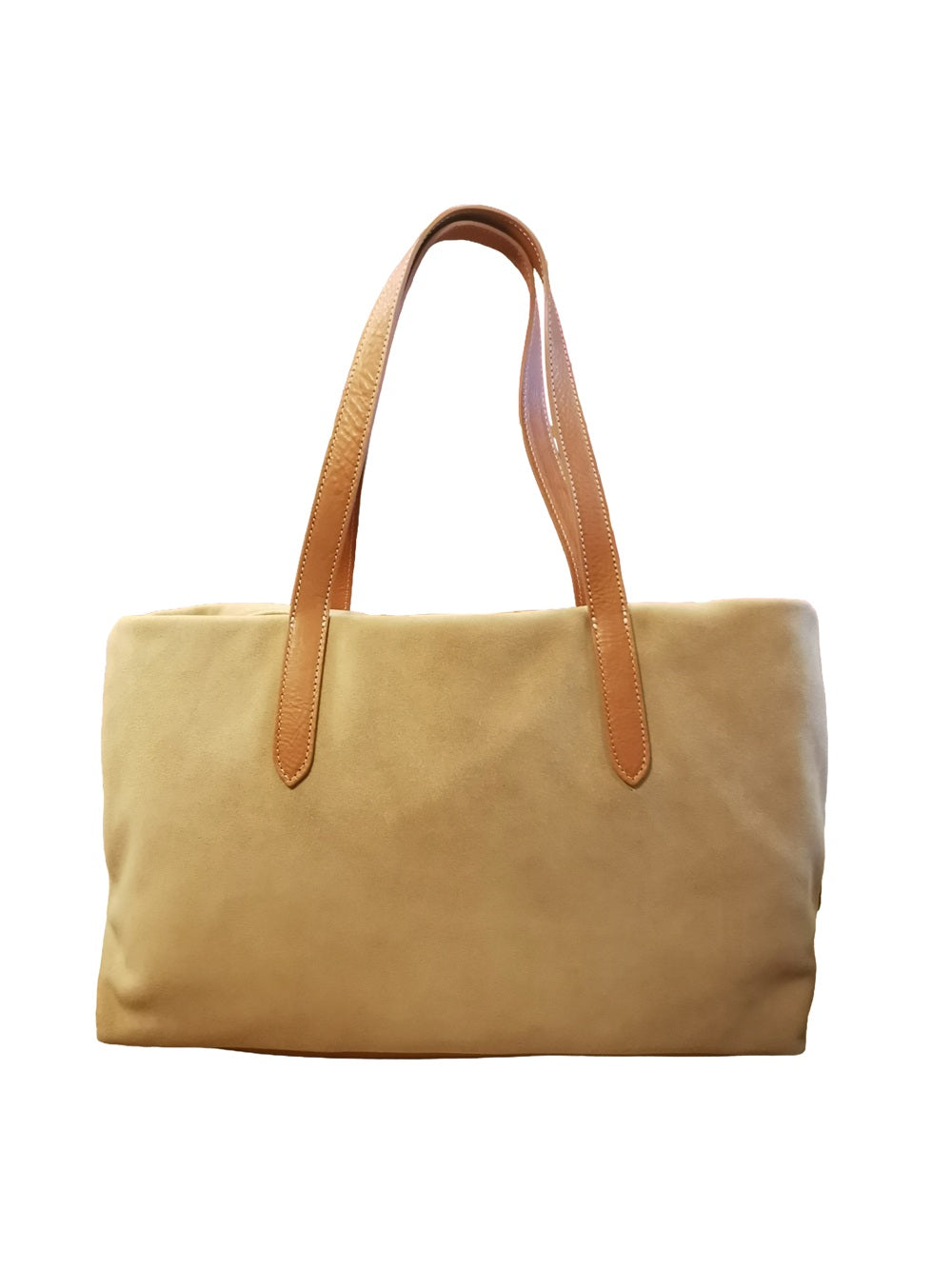 Borsa grande in pelle scamosciata Bruno Rossi C247 Biscotto