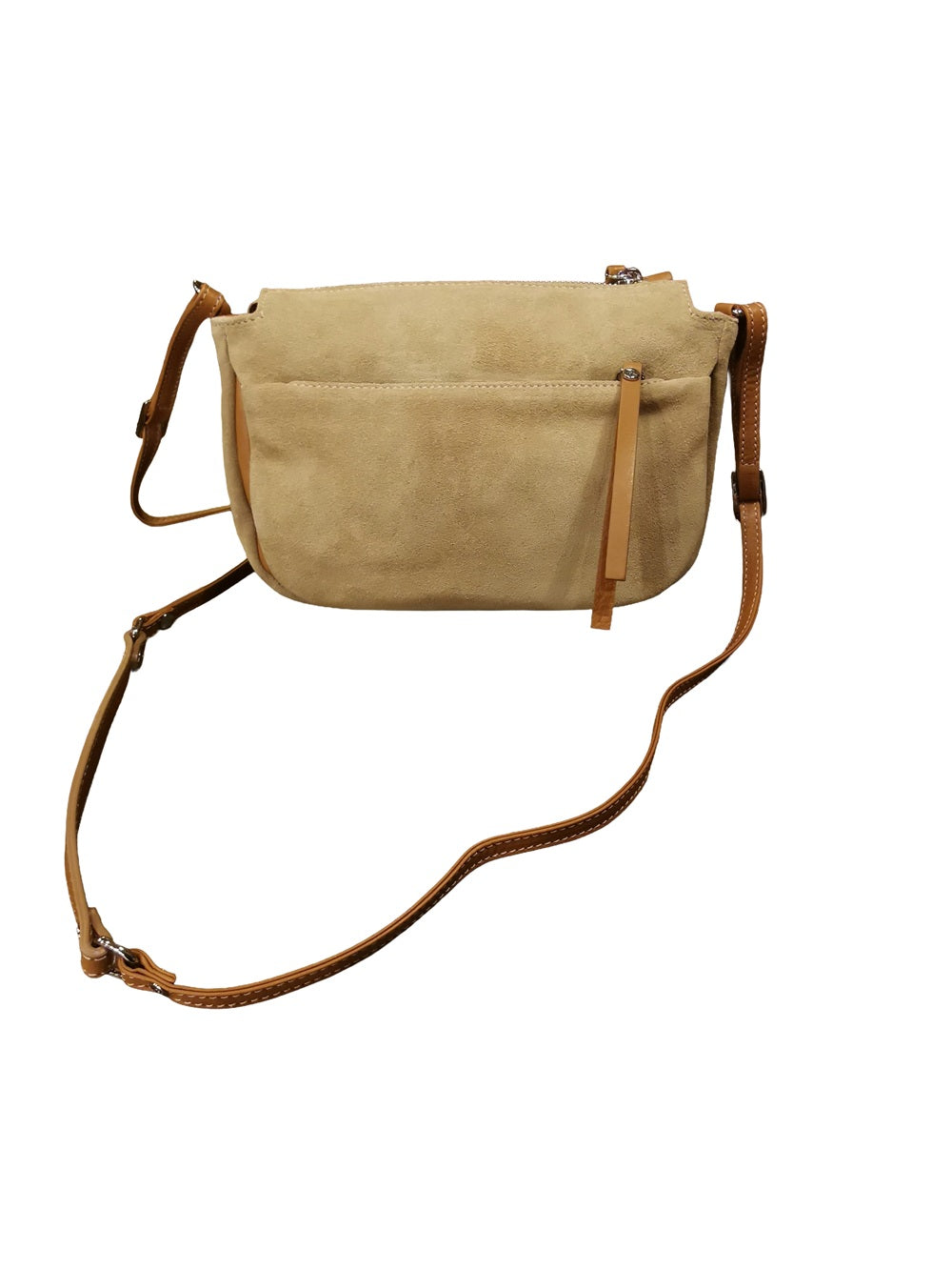 Borsa in camoscio con tracolla Bruno Rossi C240 Biscotto