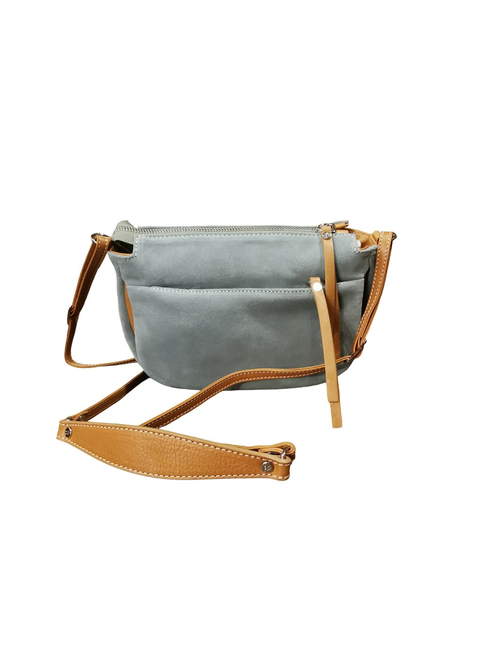 Borsa in camoscio con tracolla Bruno Rossi C240 Salvia