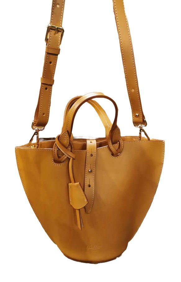 Borsa in pelle con doppio manici Boldrini 07508 Naturale - Pelletteria Allegrini