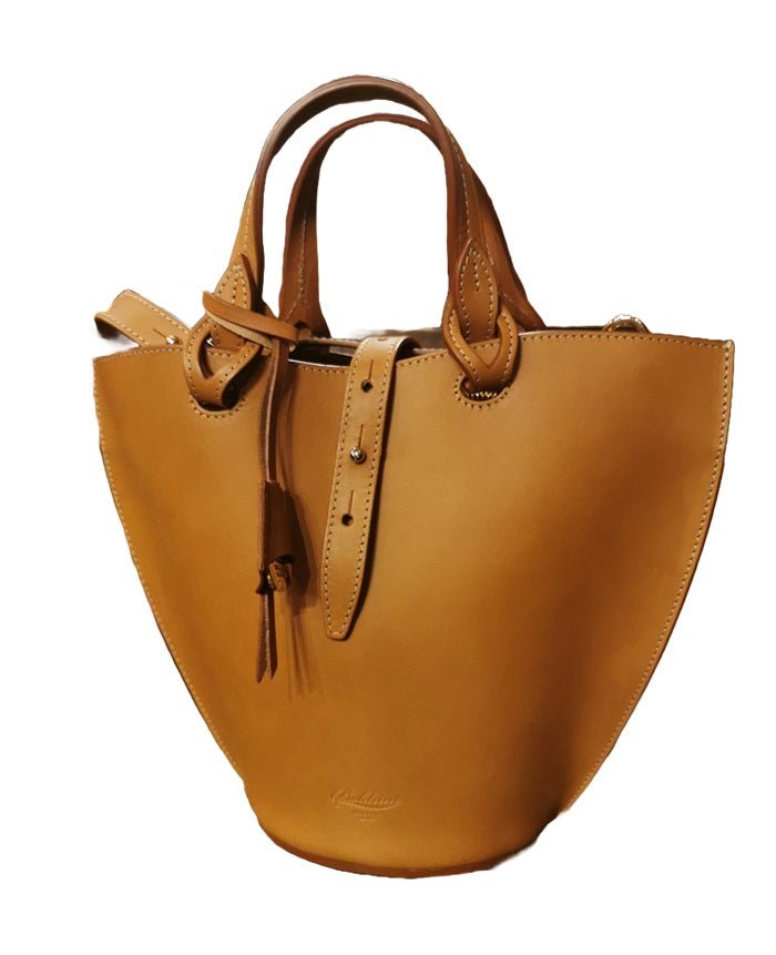 Borsa in pelle con doppio manici Boldrini 07508 Naturale - Pelletteria Allegrini