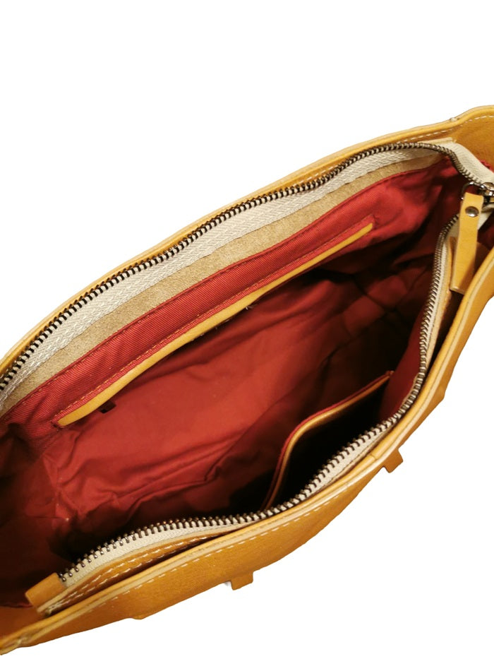 Borsa in pelle con doppio manico Bruno Rossi R319 Biscotto