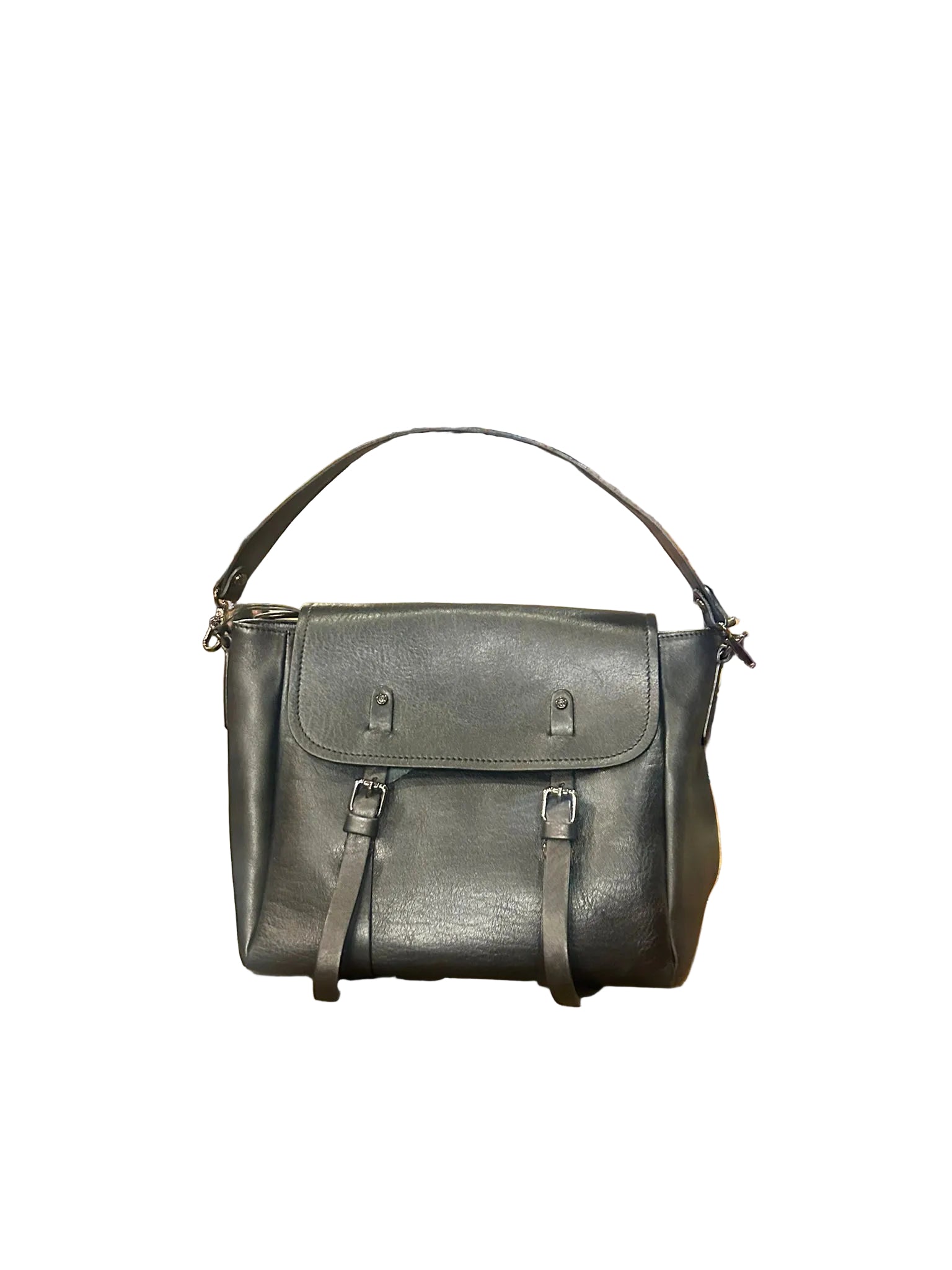 Borsa in pelle con doppio manico Bruno Rossi R319 Nero