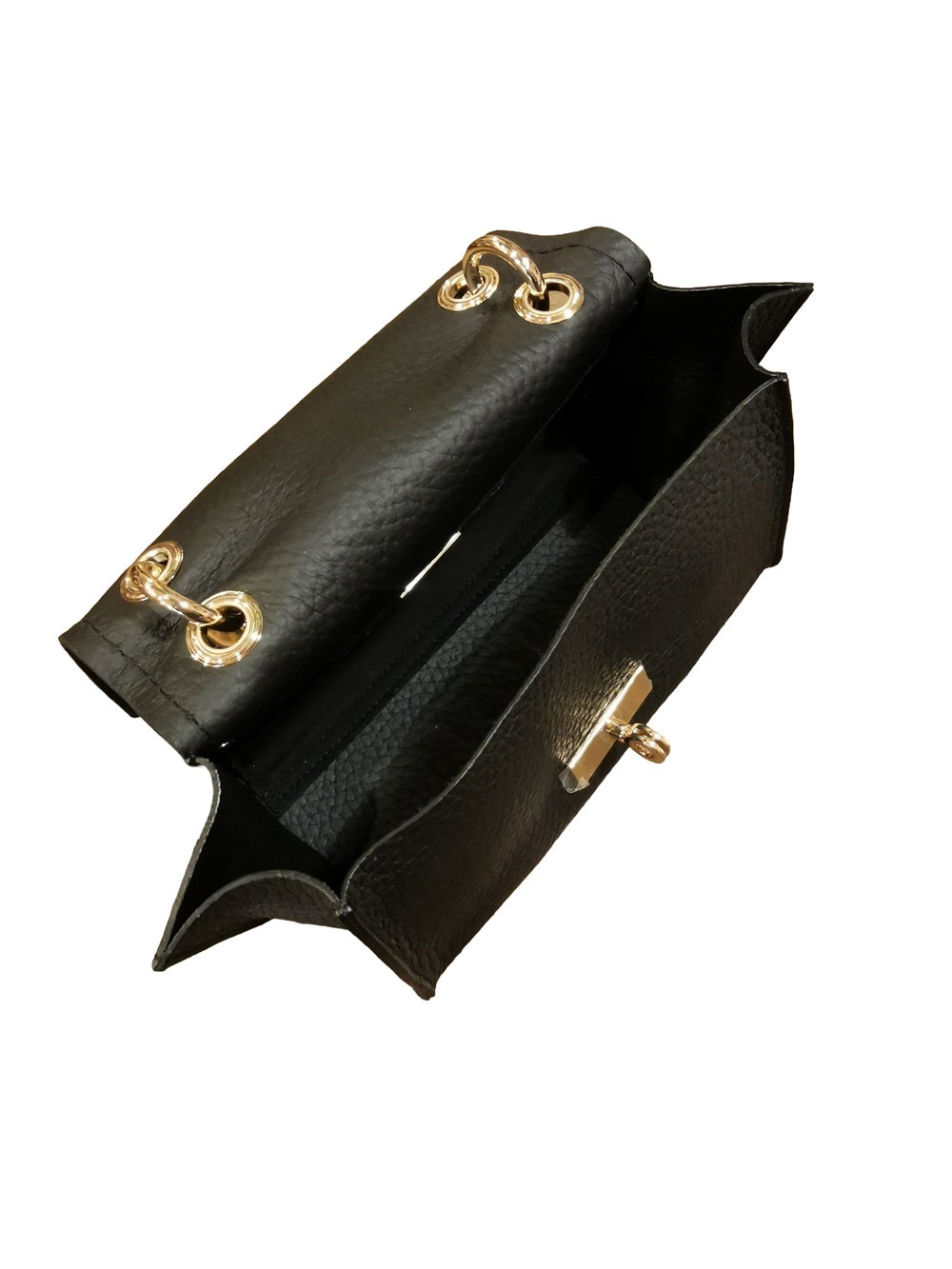 Borsa in pelle con manico bamboo Visonà 20149 nero