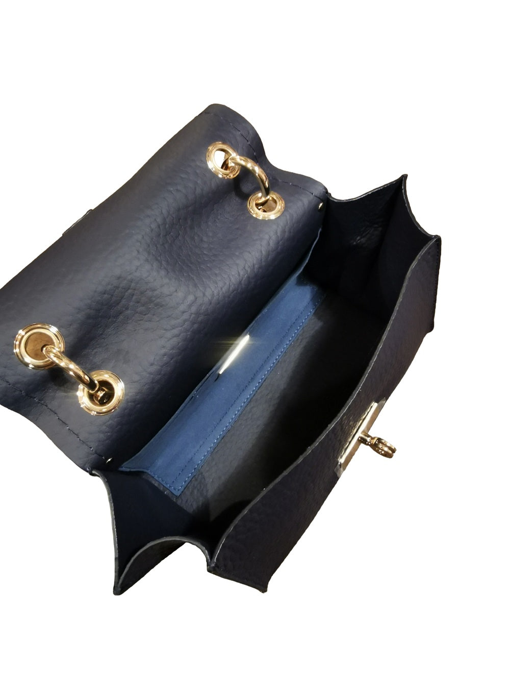 Borsa in pelle con manico bamboo Visonà 20149 pacifico