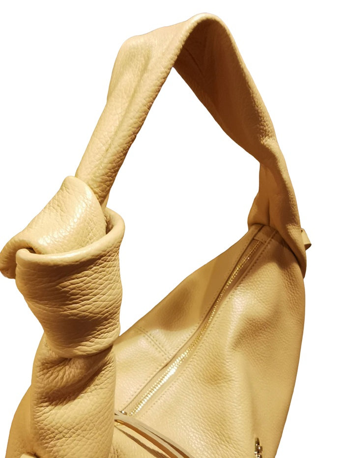 Leather bag with knot ML227/G Biscuit