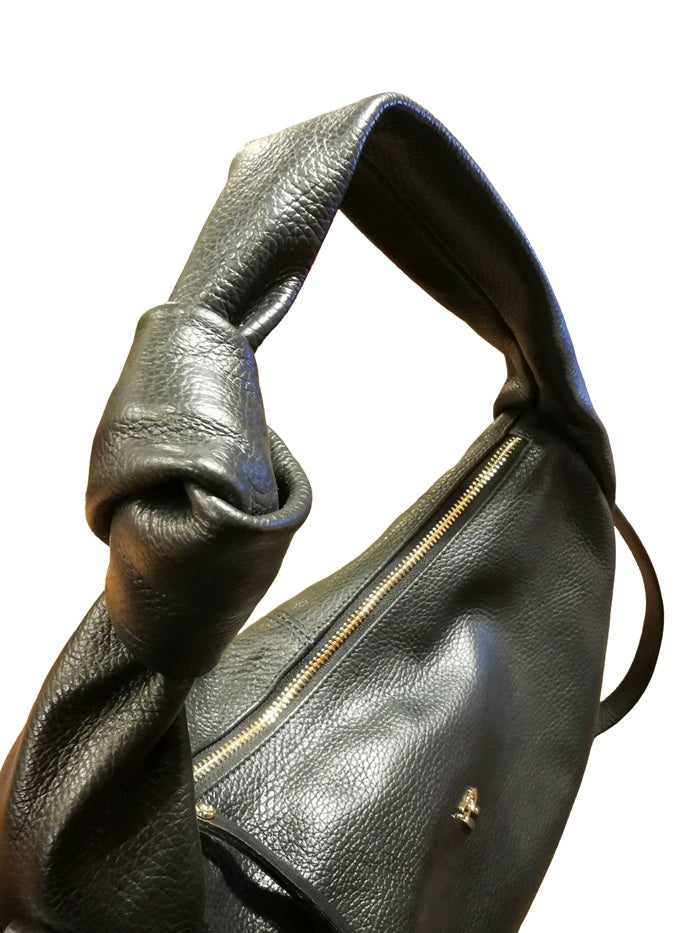 Leather bag with knot ML227/G Black