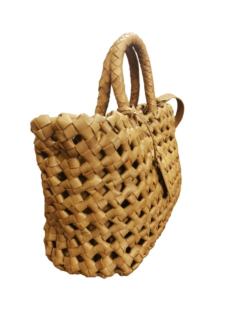 Borsa in pelle intrecciata Visonà 26455 cuoio - Pelletteria Allegrini