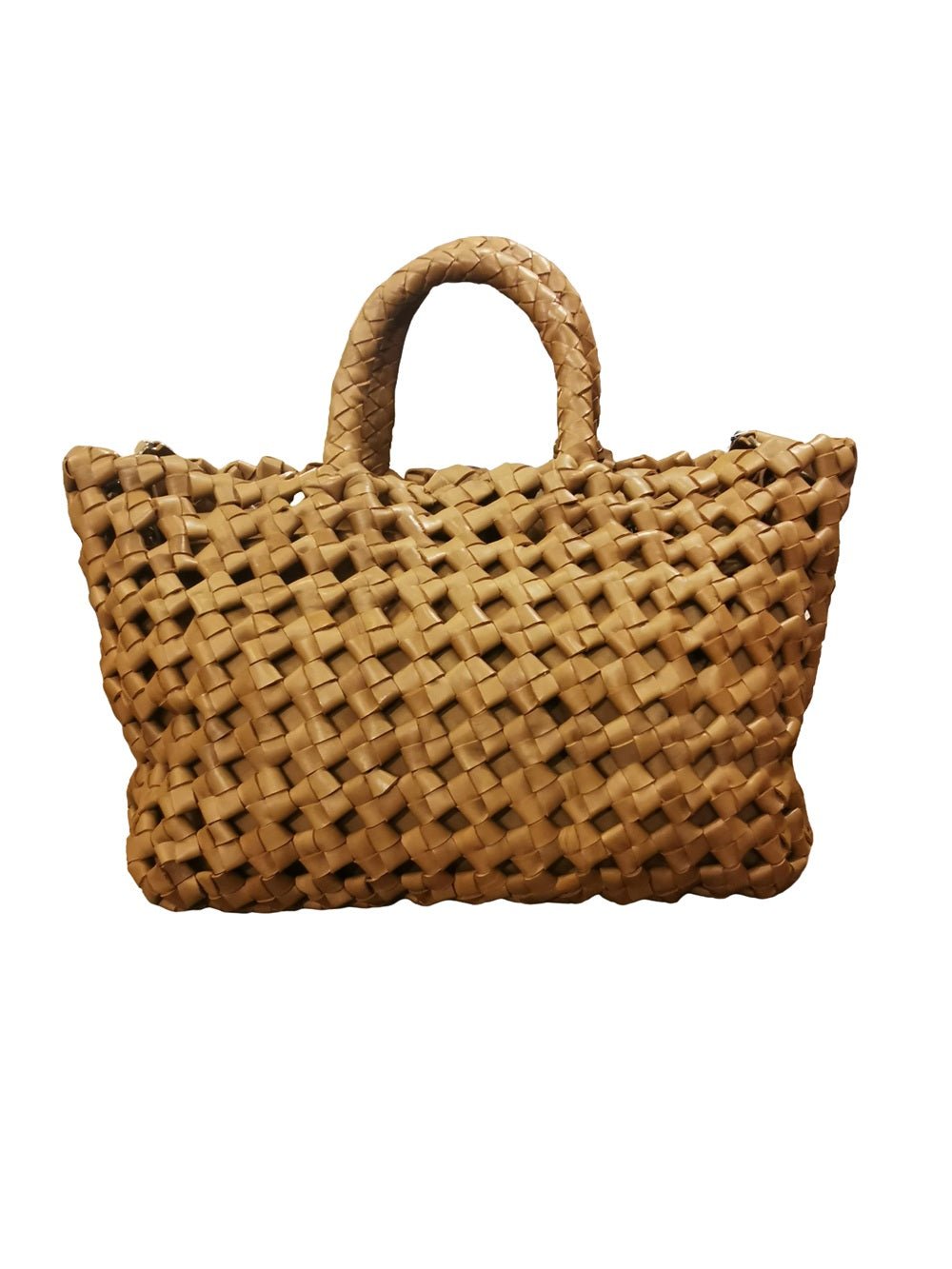 Borsa in pelle intrecciata Visonà 26455 cuoio - Pelletteria Allegrini