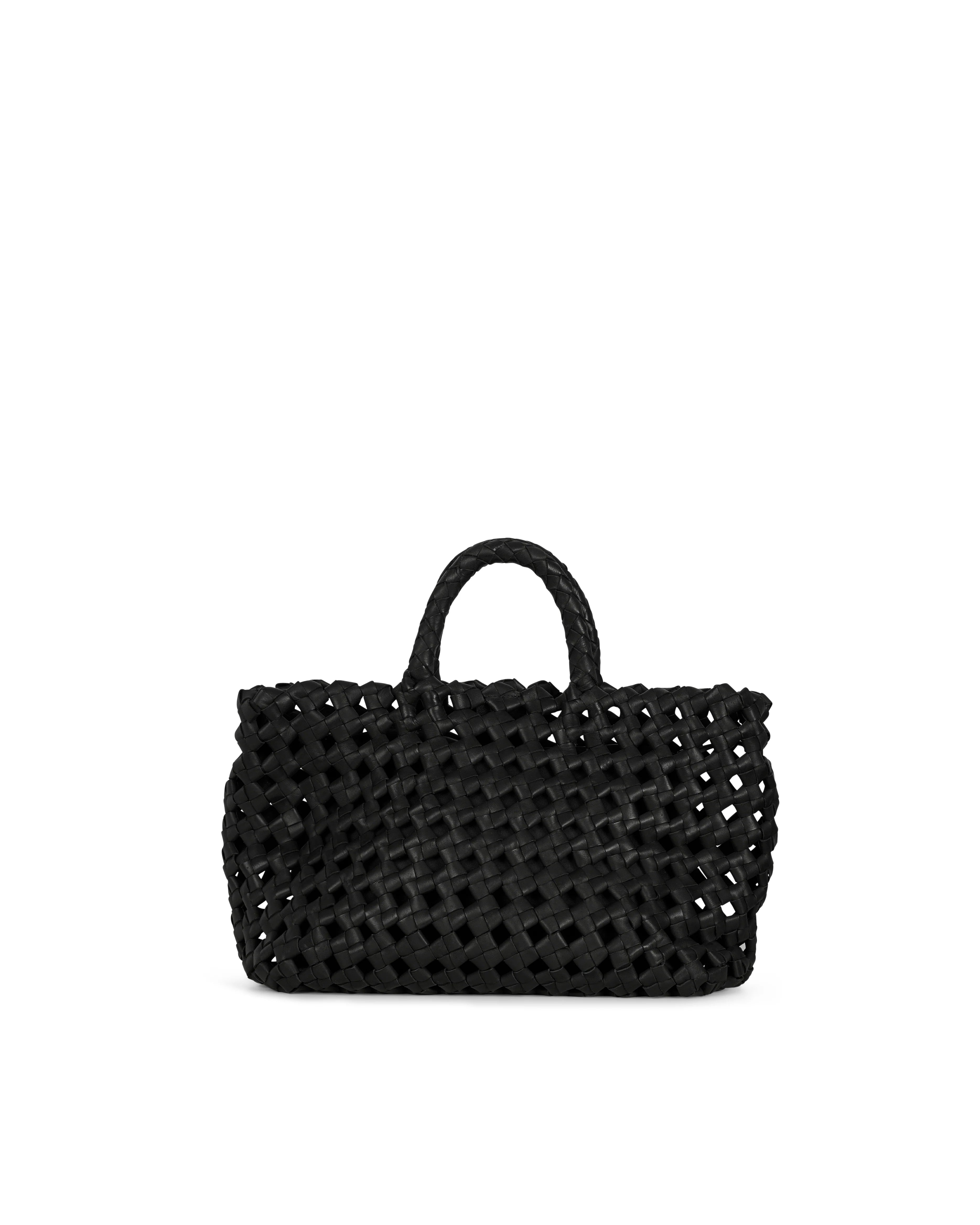 Borsa in pelle intrecciata Visonà 26455 nero