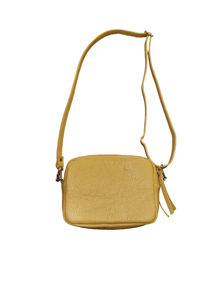 Hammered Leather Bag Bruno Rossi ML161 Biscuit