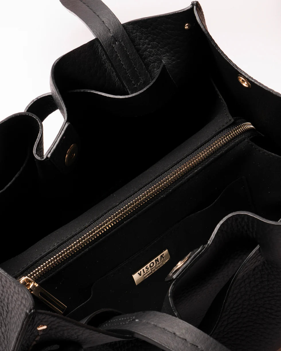 Borsa in pelle Visonà 24731 Nero