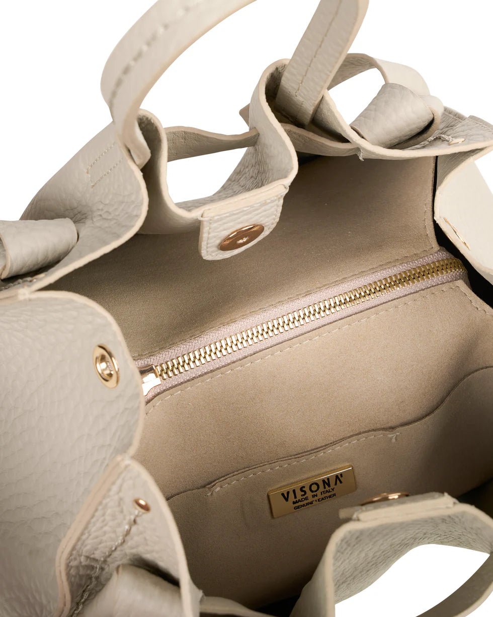 Borsa in pelle Visonà 24730 beige - Pelletteria Allegrini