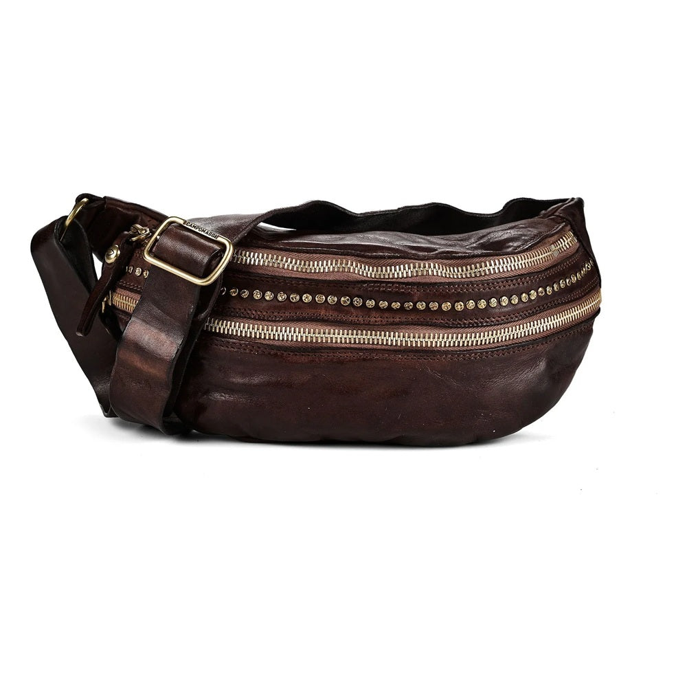Studded Leather Belt Bag Campomaggi C036430ND-X0007 Dark brown