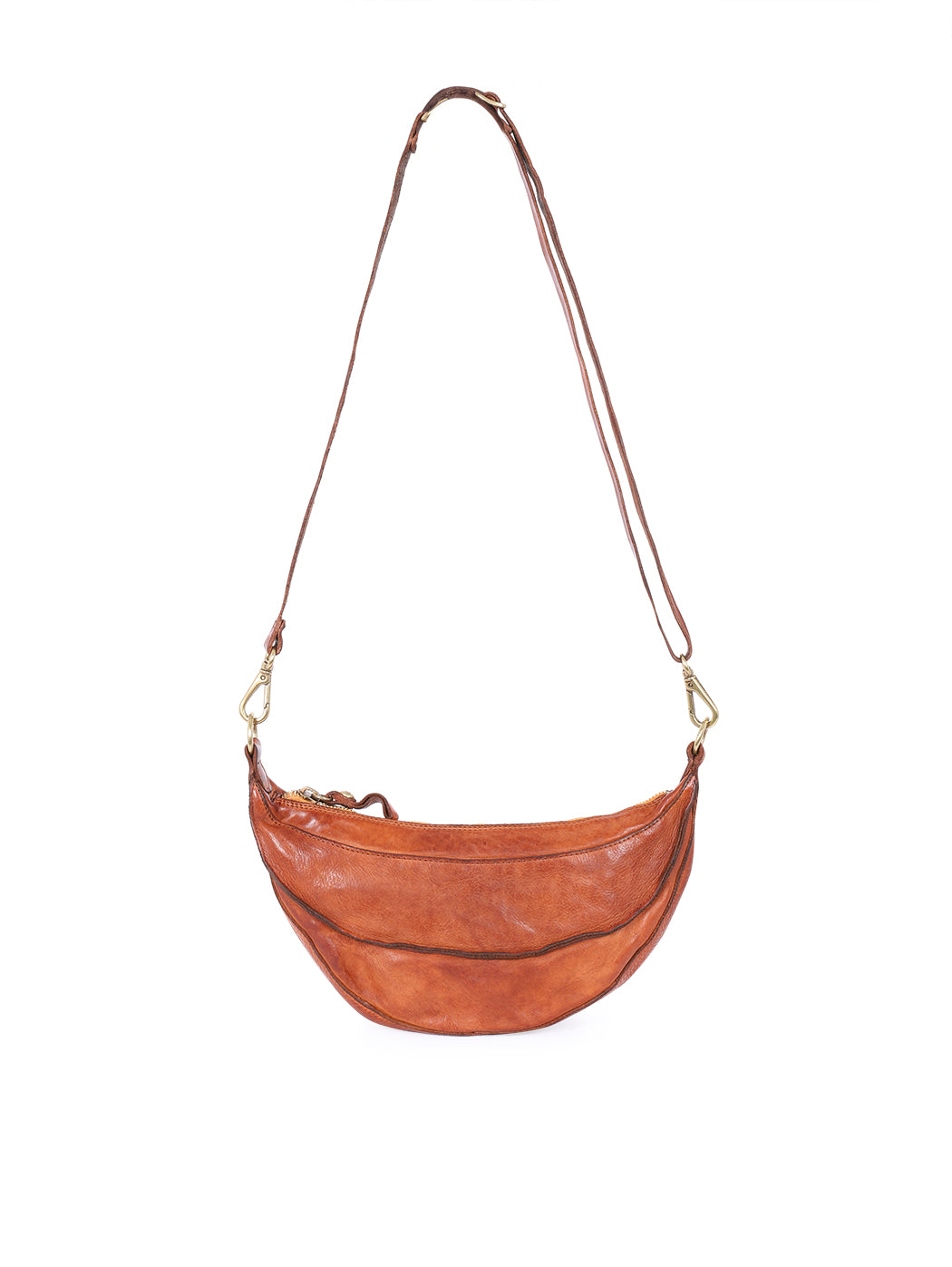 Borsa/Marsupio mezzaluna grande in pelle Campomaggi C040240ND X0001 cognac