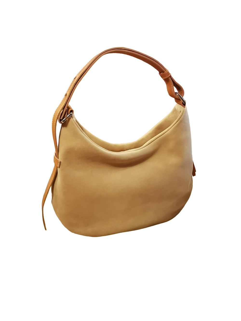 Borsa media in pelle scamosciata Bruno Rossi C248/P Biscotto