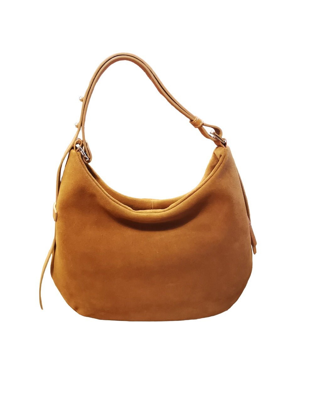 Borsa media in pelle scamosciata Bruno Rossi C248/P Cuoio - Pelletteria Allegrini