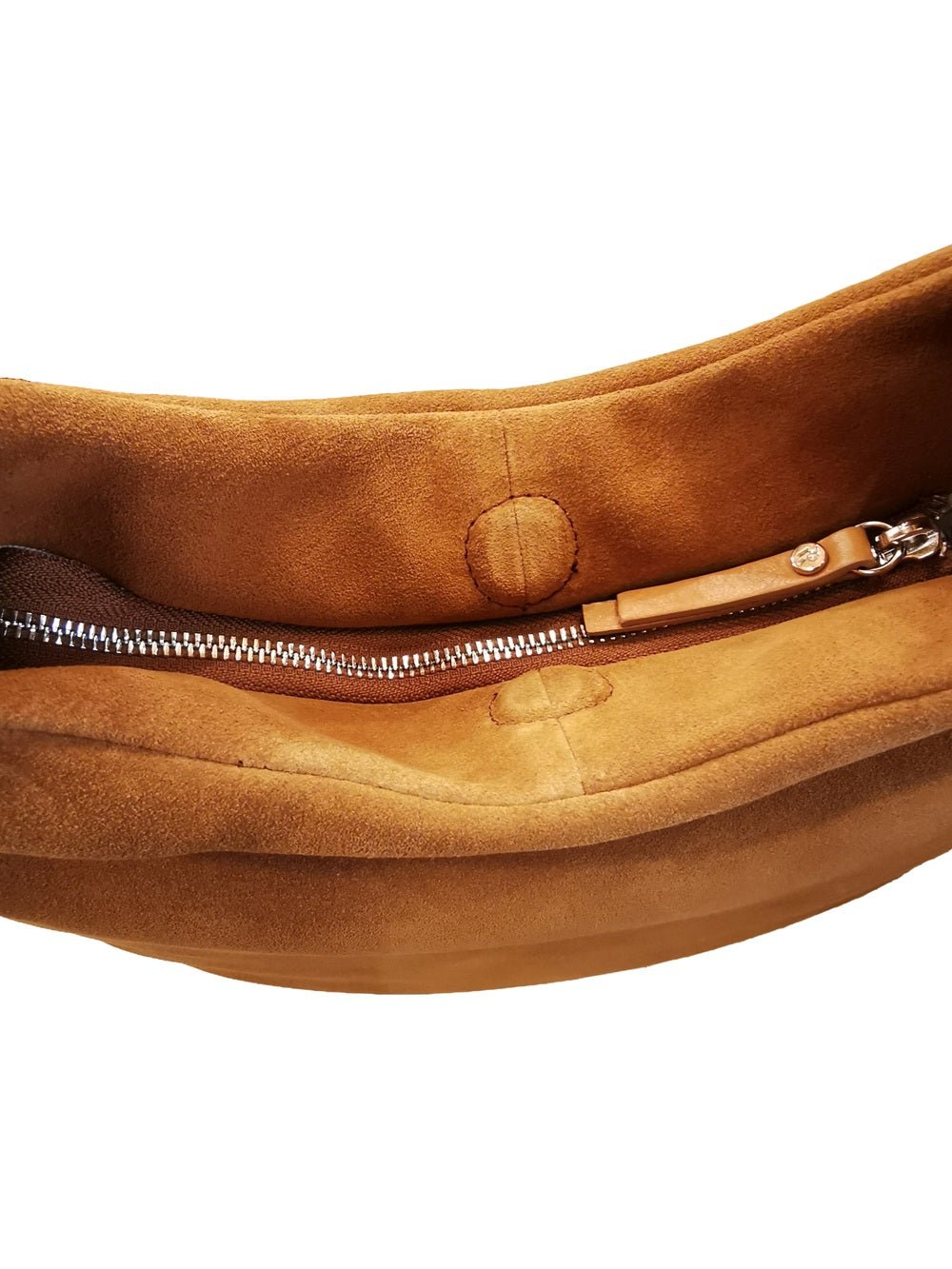 Borsa media in pelle scamosciata Bruno Rossi C248/P Cuoio - Pelletteria Allegrini