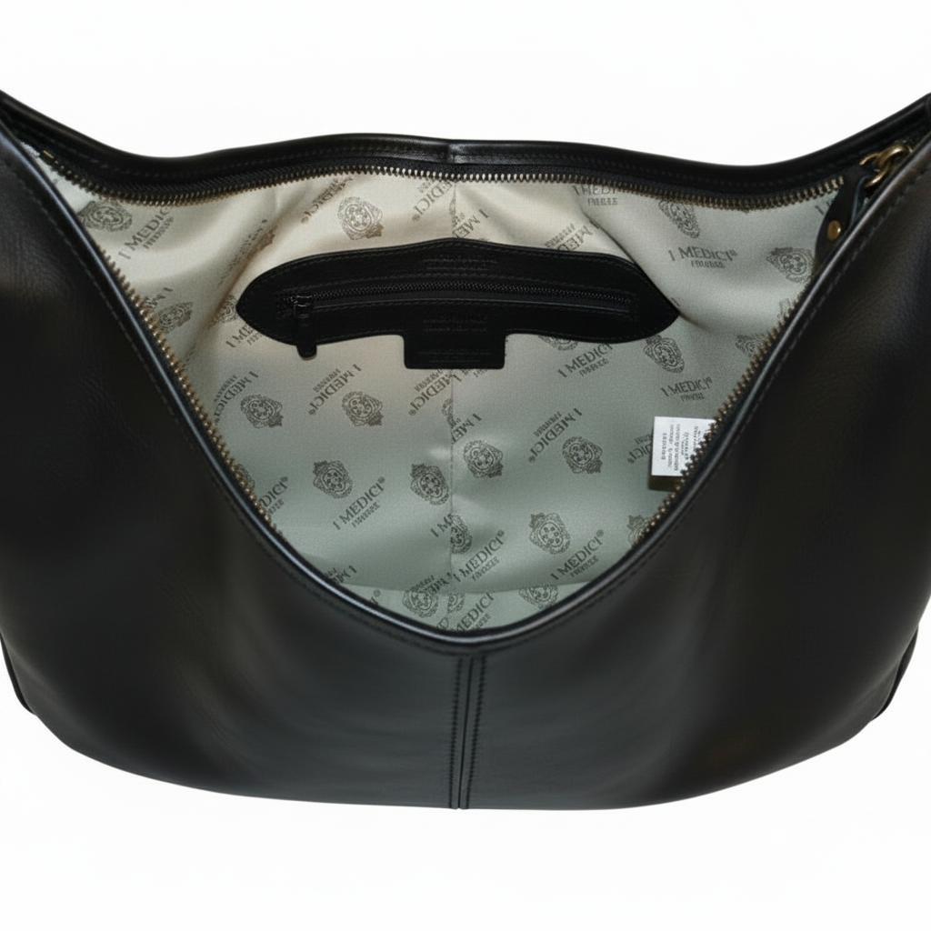 Borsa a mezza luna in pelle I Medici 63/2300 nero
