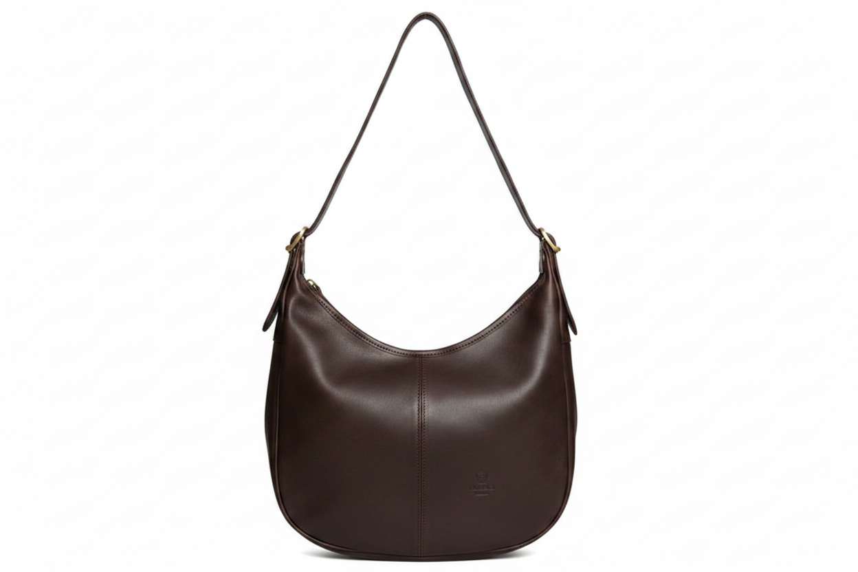 Borsa a mezza luna in pelle I Medici 63/2300 testa di moro