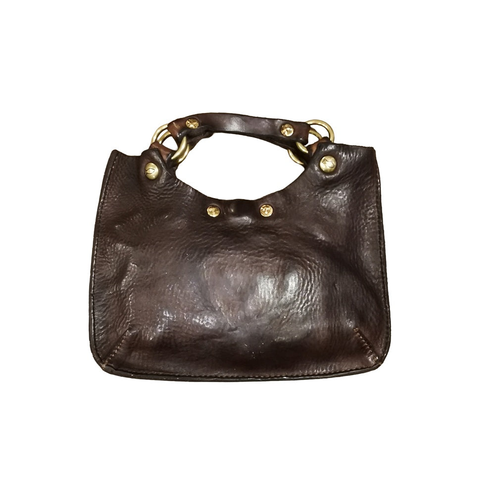 Small Crossbody Leather Bag with heart Campomaggi C034580ND-X3140 Dark brown