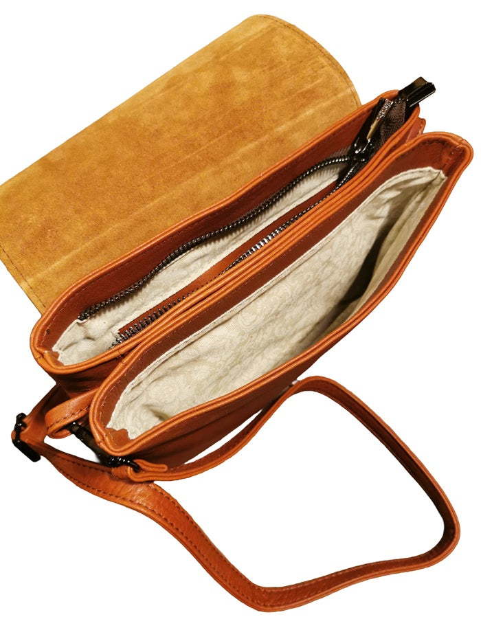 Small Leather Bag Bruno Rossi R219 Brandy