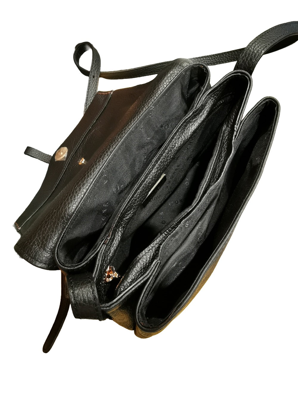 Borsa piccola in pelle con tracolla Visonà 26321 Nero