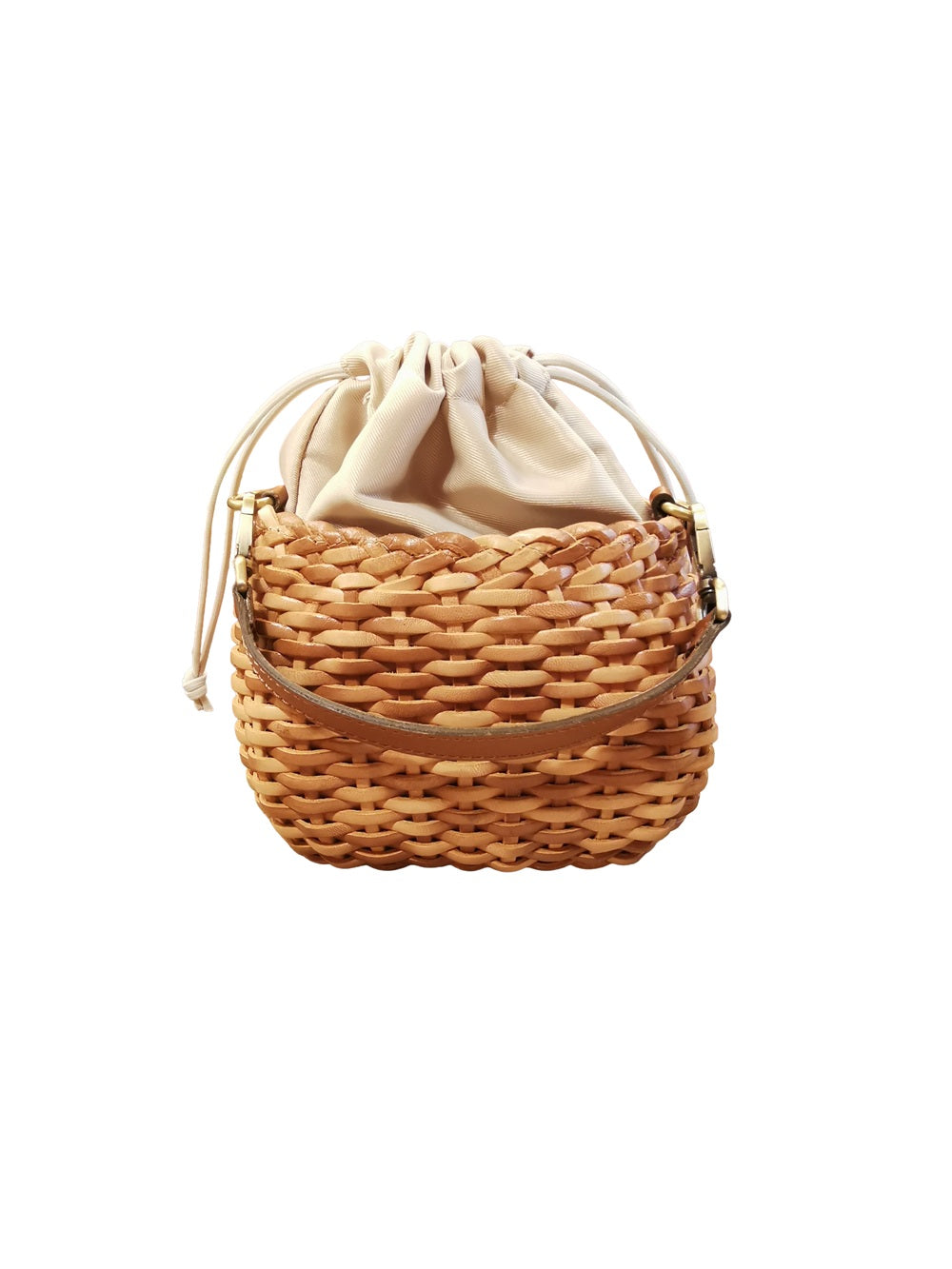 Borsa piccola in pelle intrecciata Bruno Rossi T1 Cuoio