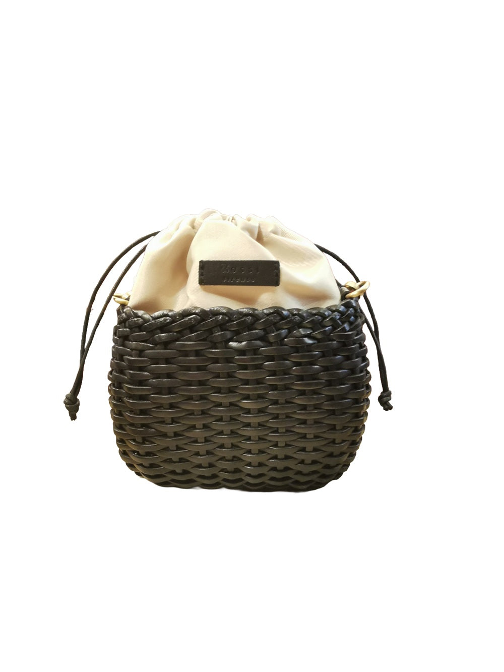 Borsa piccola in pelle intrecciata Bruno Rossi T1 Nero