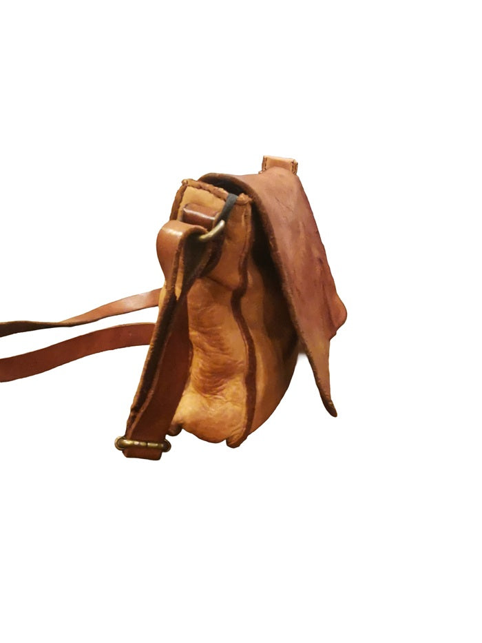 Small leather bag Pelletteria Allegrini Filippo 1570 Cognac