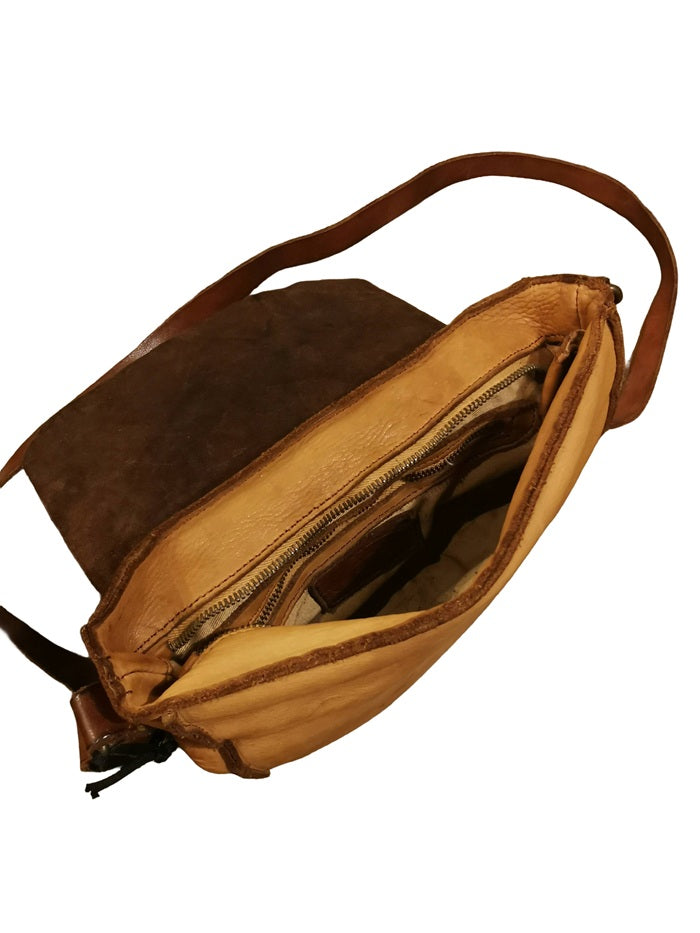 Small leather bag Pelletteria Allegrini Filippo 1570 Cognac