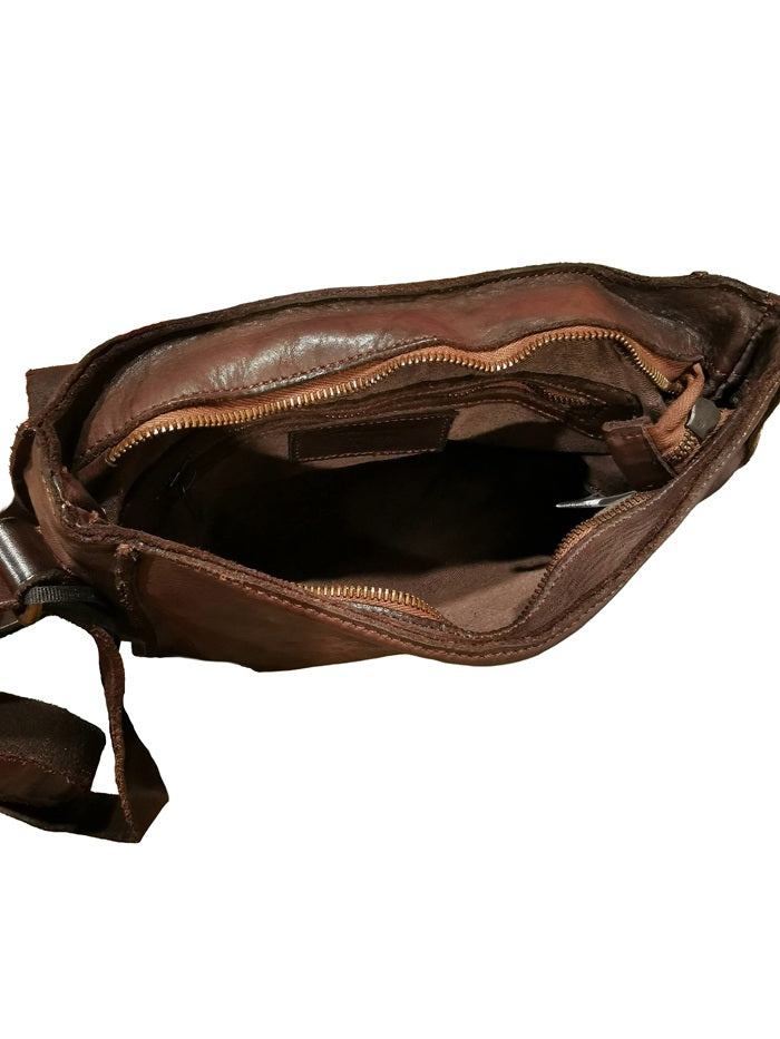 Small leather bag Pelletteria Allegrini Filippo 1570 Dark brown