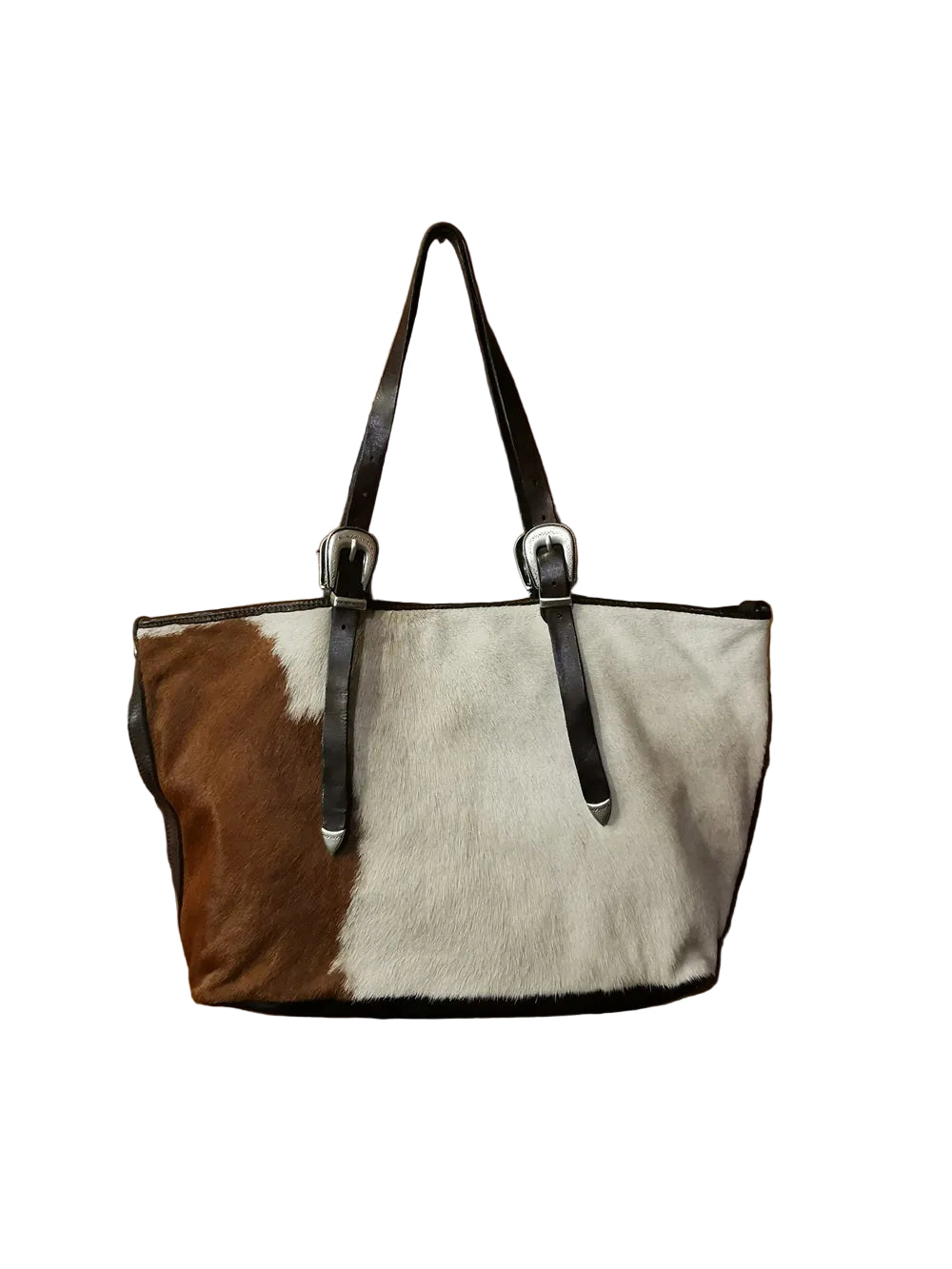 Campomaggi C022520ND-X2585 Shopper Bag in Leather and Hair-On Cowhide - Dark Brown