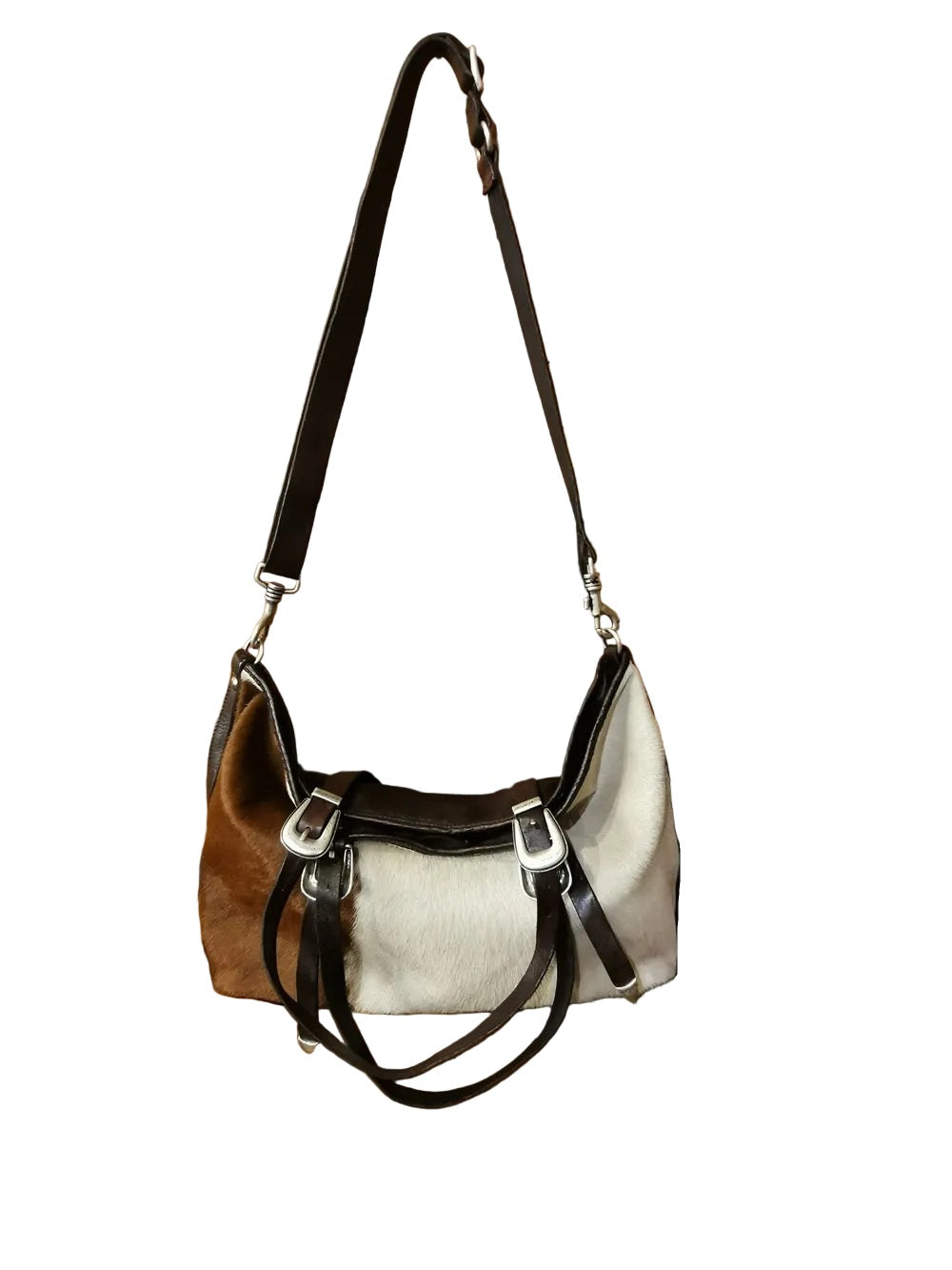 Campomaggi C022520ND-X2585 Shopper Bag in Leather and Hair-On Cowhide - Dark Brown