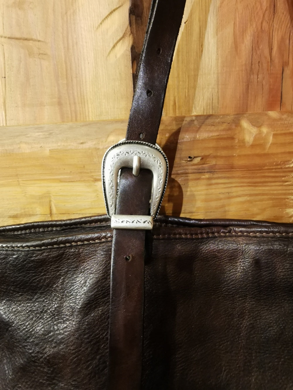 Campomaggi C022520ND-X2585 Shopper Bag in Leather and Hair-On Cowhide - Dark Brown