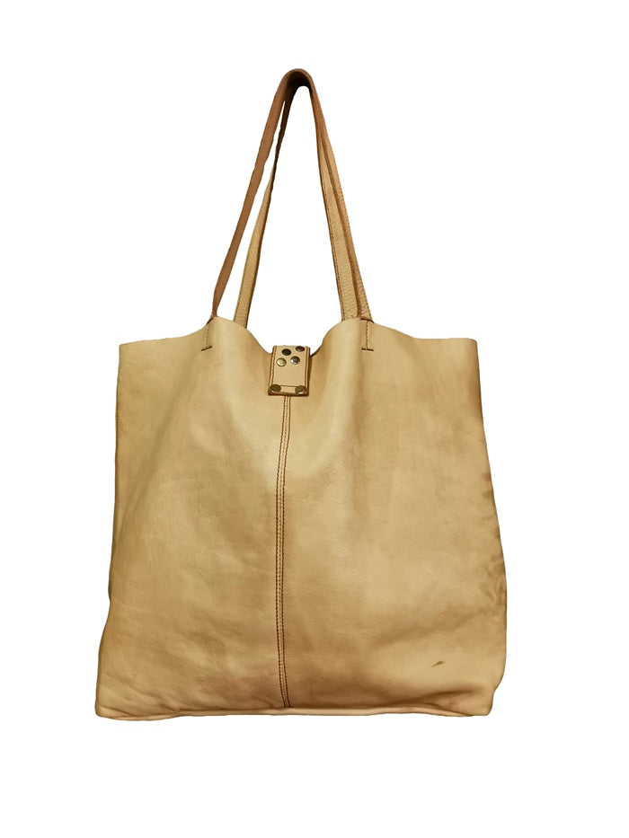 Borsa shopper in pelle Pelletteria Allegrini Filippo 1039 Beige