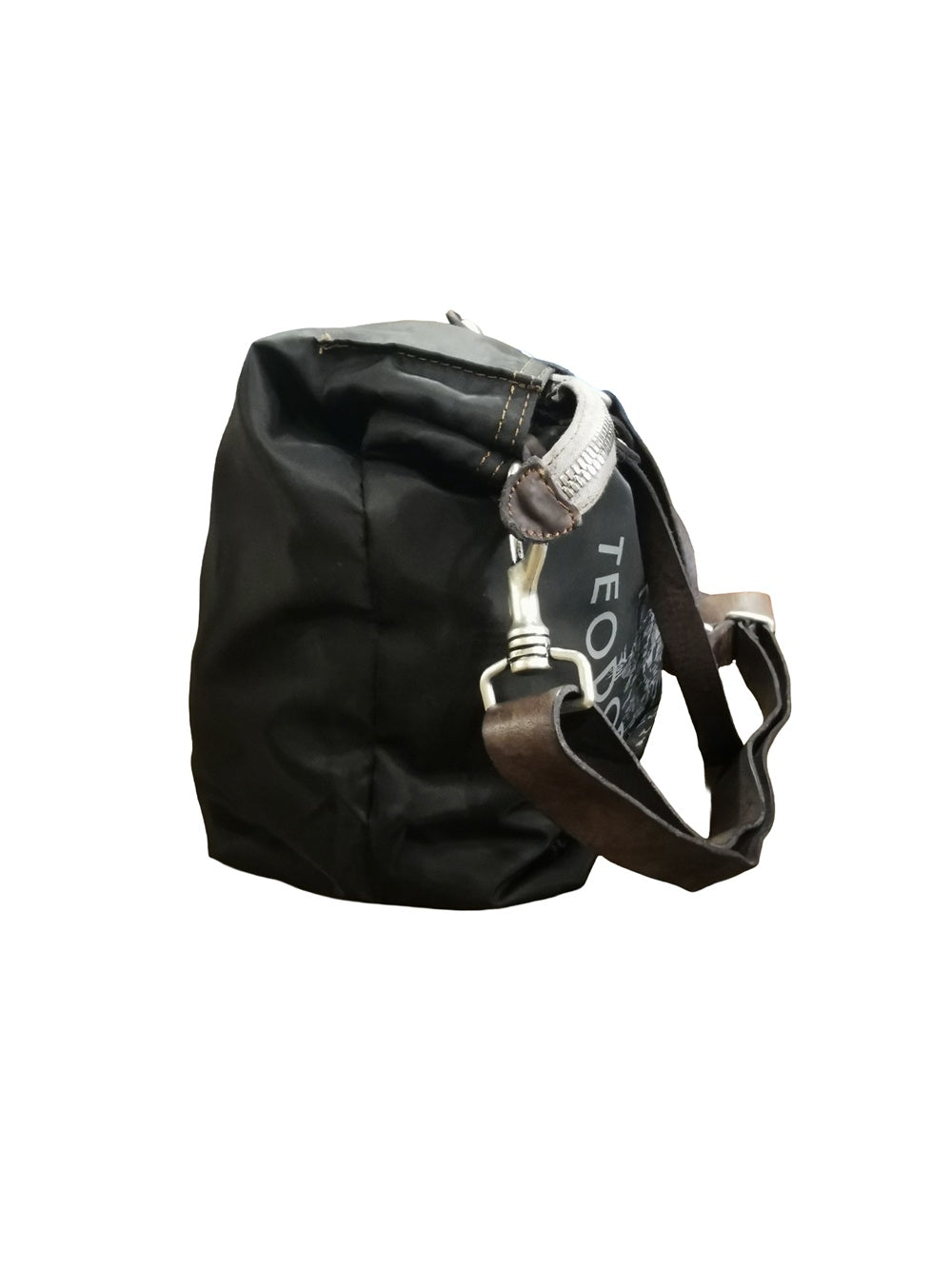 Borsa shopper in tessuto "vela" con manici e tracolla Campomaggi C041720ND-X2772 Nero+T/Grigio
