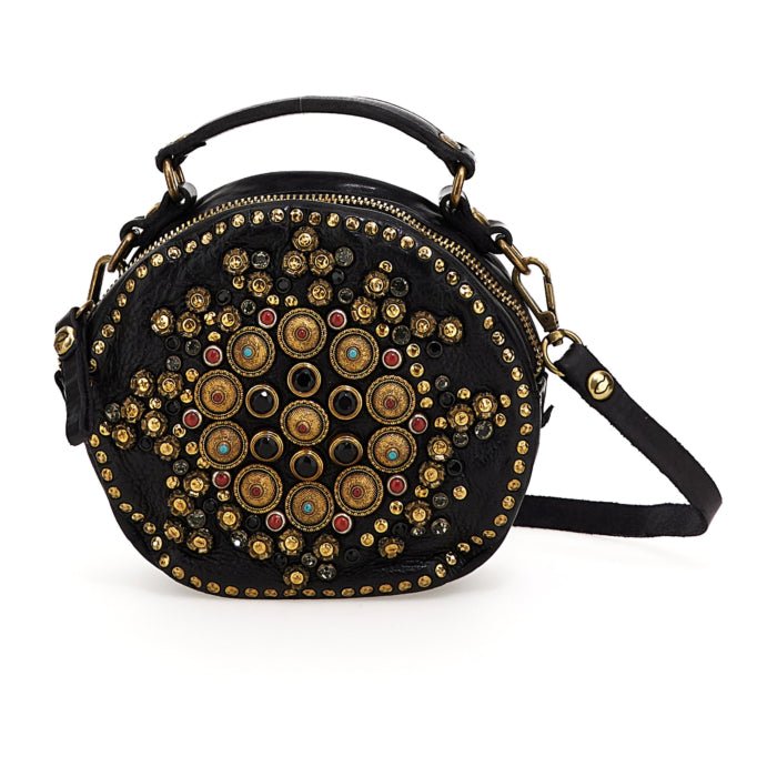 Borsa tonda in pelle Orosei Campomaggi C000860ND X0045 nero - Pelletteria Allegrini
