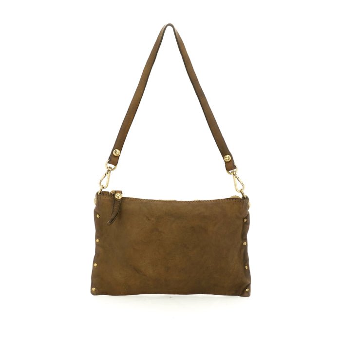 Borsa tracolla Lucca - Giulia in pelle Campomaggi C043700ND X0007 verde militare - Pelletteria Allegrini