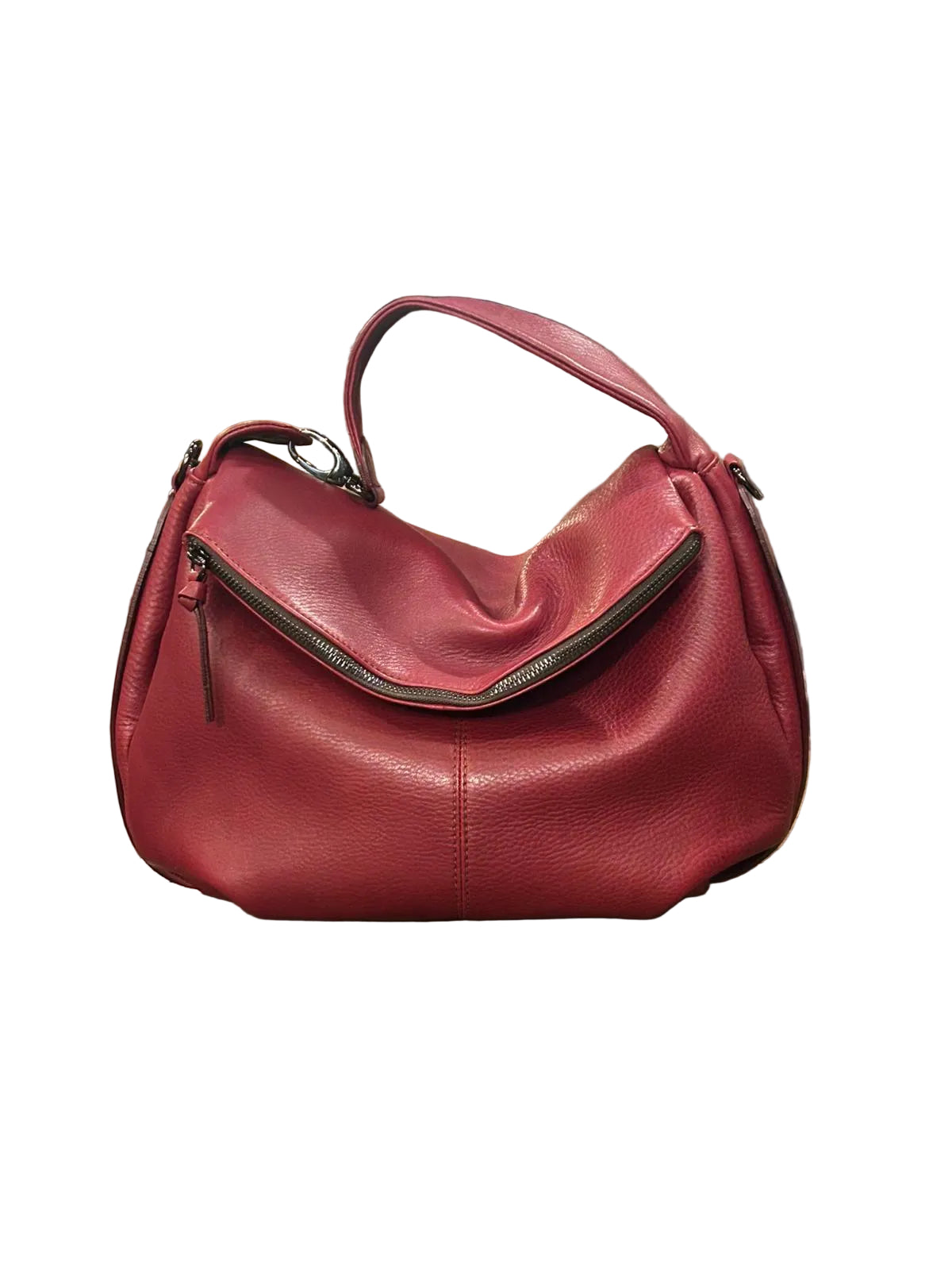 Borsa a spalla in pelle tamponata Bruno Rossi R76/G bordeaux