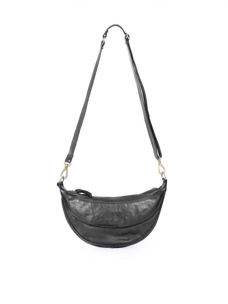 Borsa/Marsupio mezzaluna grande in pelle Campomaggi C040240ND X0001 nero