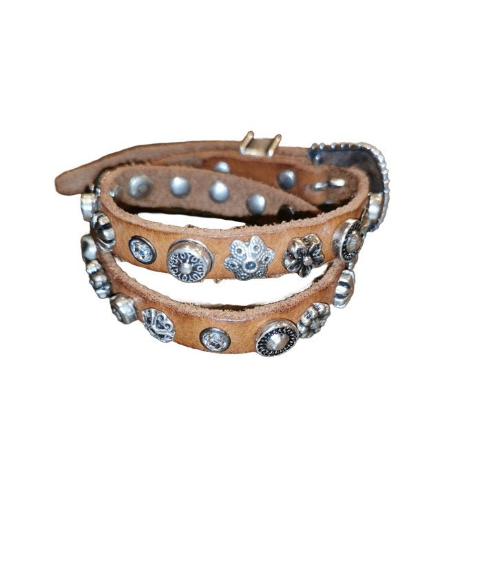 Bracciale Diamante doppio giro in pelle CAMPOMAGGI C002270ND X2743 cognac - Pelletteria Allegrini