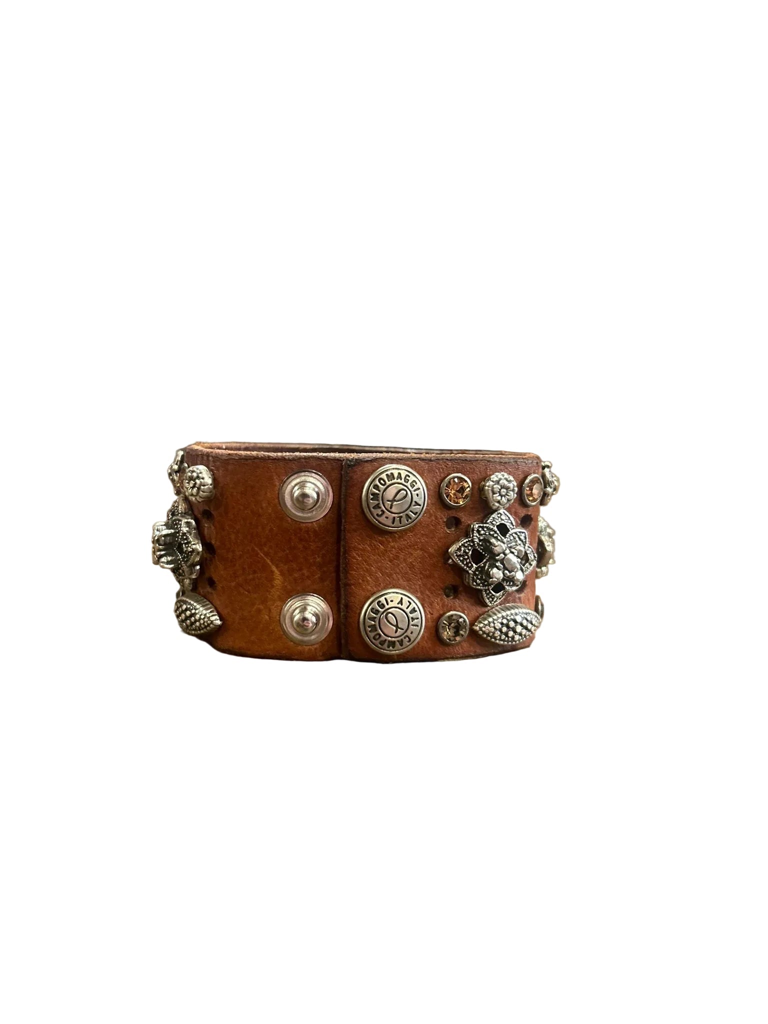 Bracciale in pelle Campomaggi C002170ND X2983 Cognac - Pelletteria Allegrini