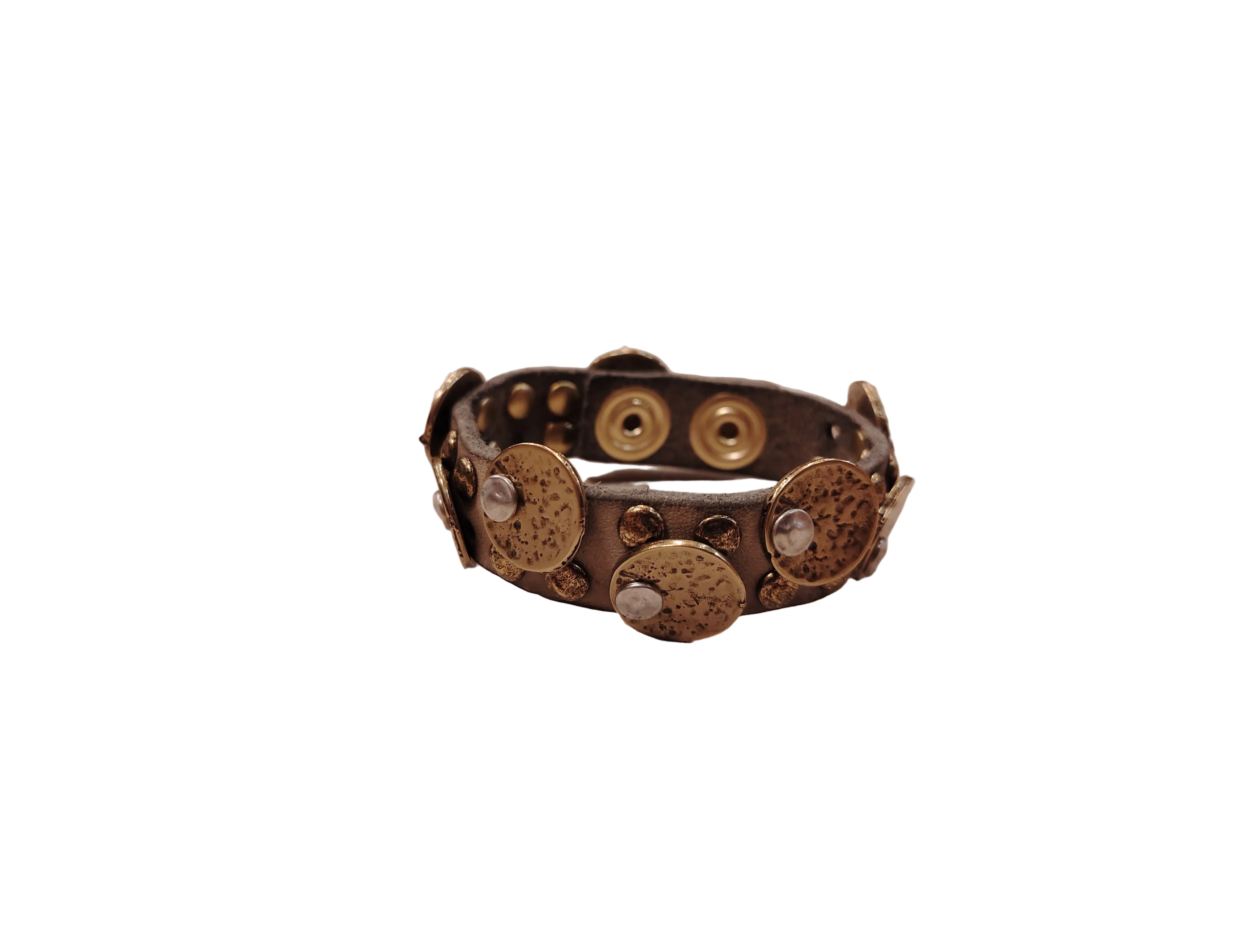 Bracciale in pelle con medaglie Campomaggi C024010ND X3010 Ghiaccio