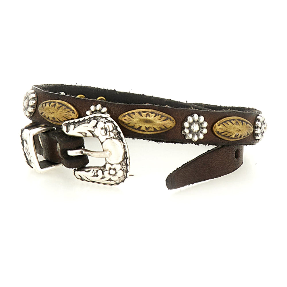 Bracciale in pelle doppio giro Campomaggi C002270ND X3014 Testa di moro