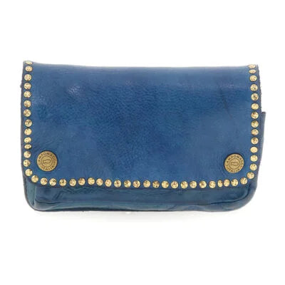 Bustina Kura con tracolla in pelle Campomaggi C040680ND X0007 zaffiro