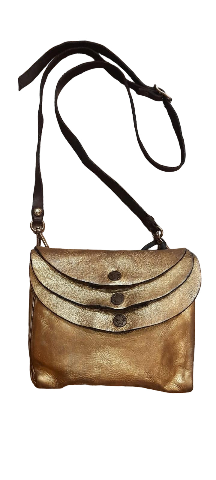 Campomaggi C041020ND X2885 Black Leather Shopping Bag with Rivets and Rhinestones