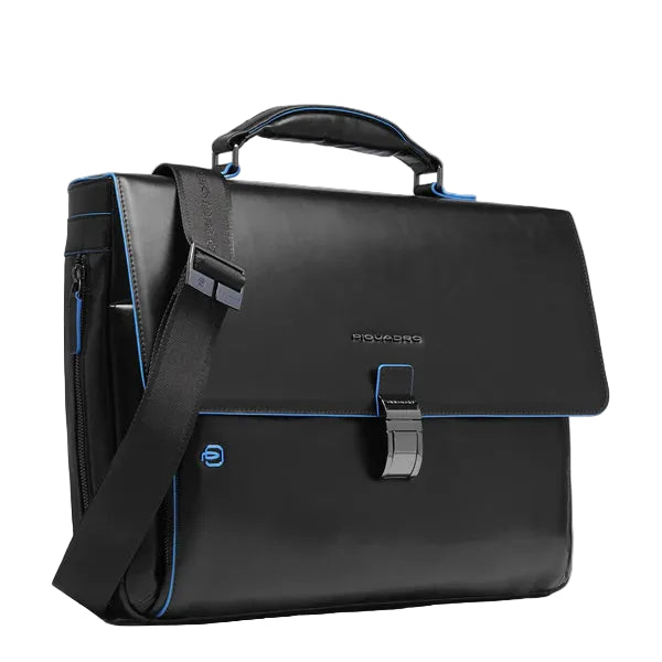 Cartella in pelle con patta Piquadro CA3111B2 Nero