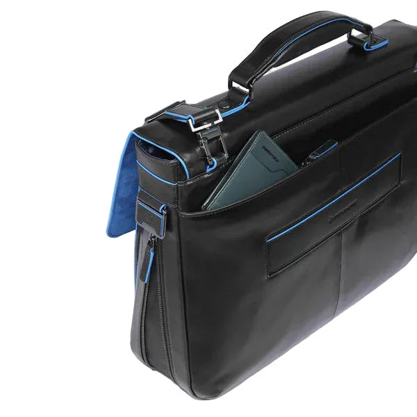 Cartella in pelle con patta Piquadro CA3111B2 Nero