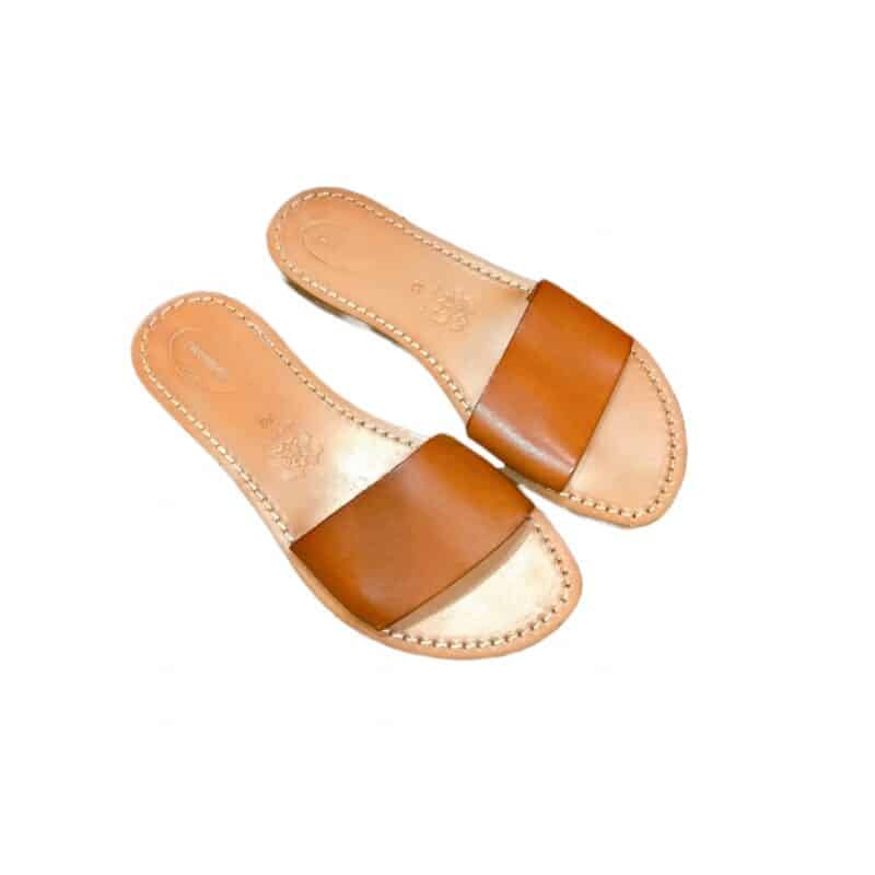 Ciabatta in cuoio con fascia donna Pelletteria Allegrini Filippo 522D cuoio